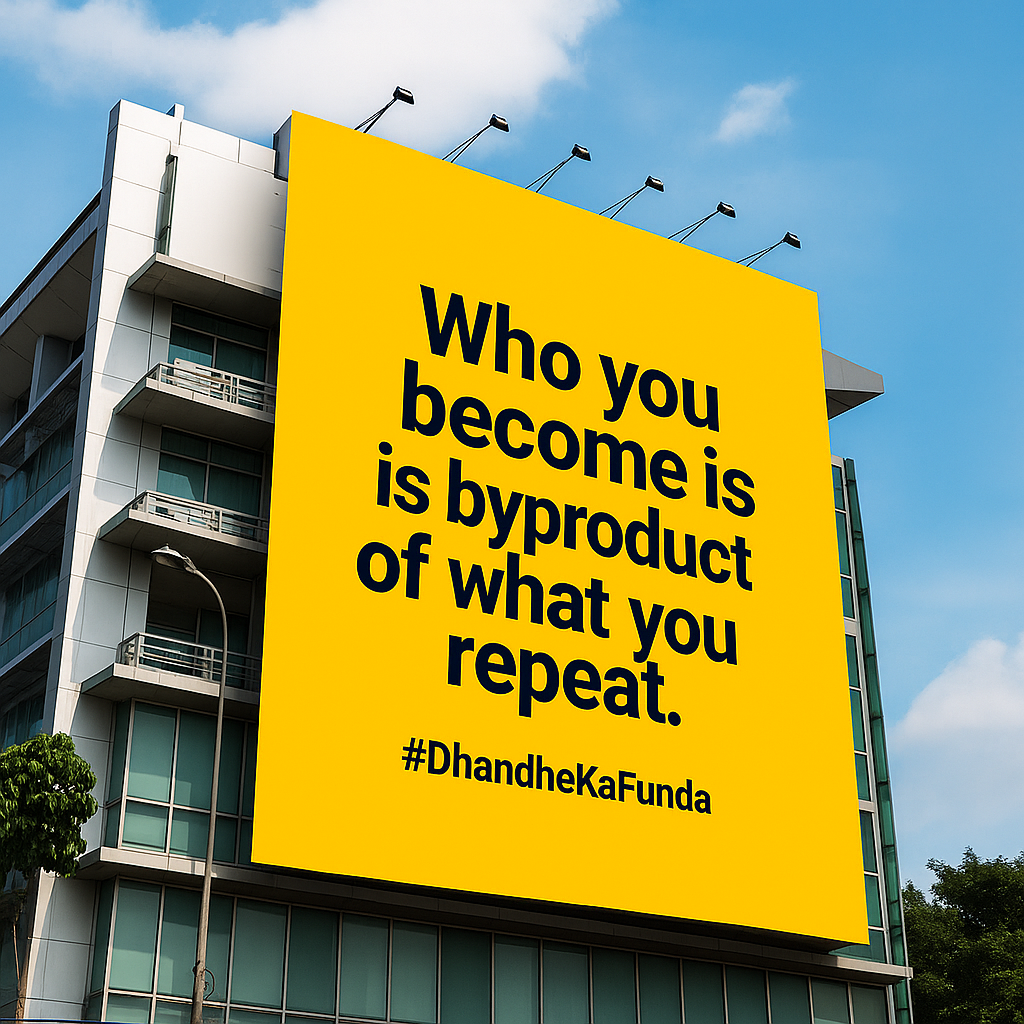 "Who you become is a byproduct of what you repeat." ~ UV #DhandheKaFunda